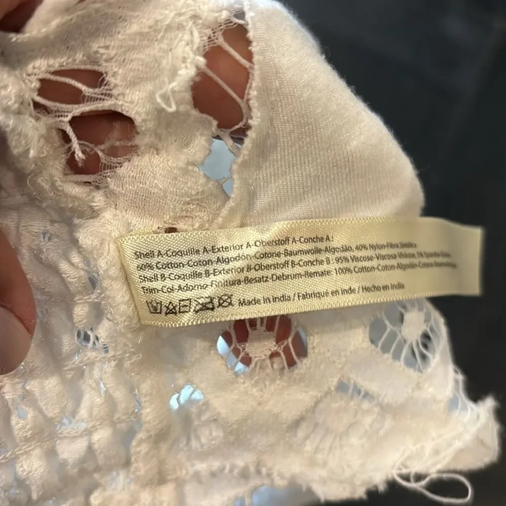 Free People Bralette Adella White Lace XS-S​​​​​​​